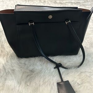 Tory Burch black leather tote - gently used